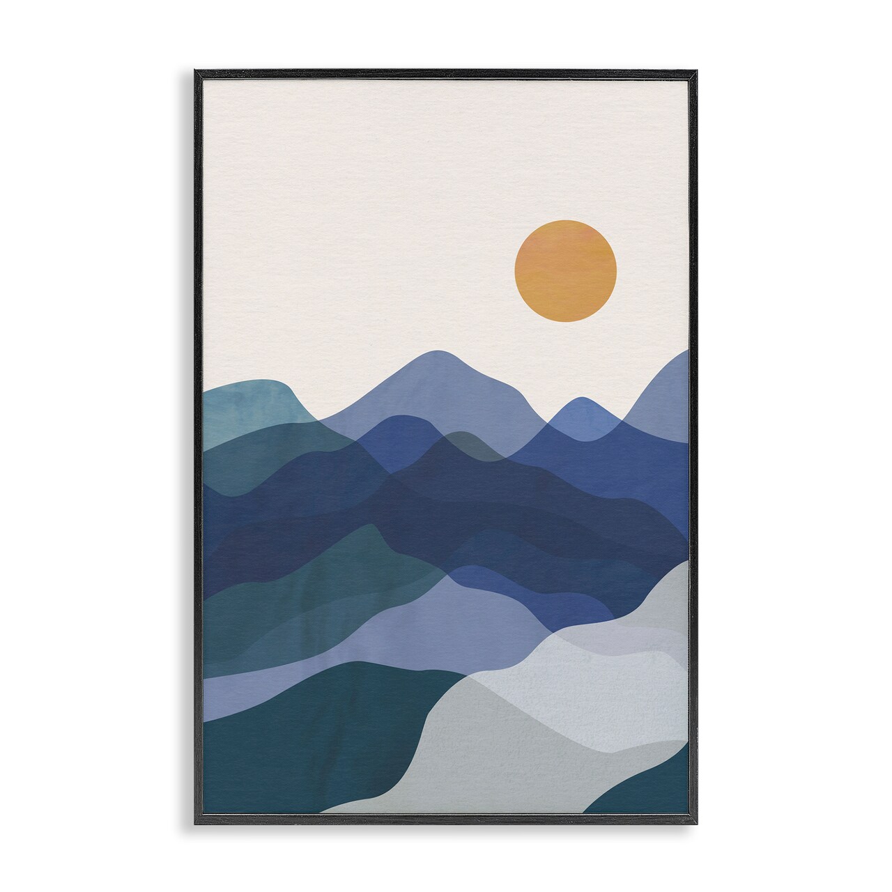 Stupell Industries Blue Layered Mountains Framed Giclee Wall Art Design by JJ Design House LLC